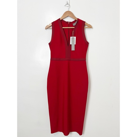 The Girl Code Red Bandage Body-con Mid Length Dress Size 12 - Picture 1 of 7